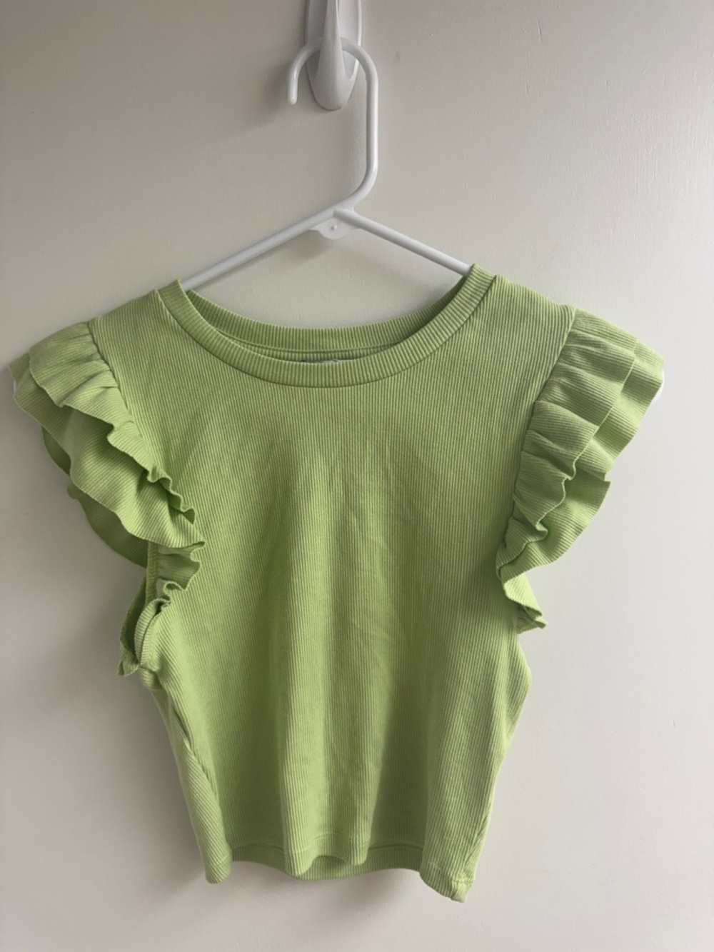 Zara Lime Green Ruffle Sleeve Tank Top